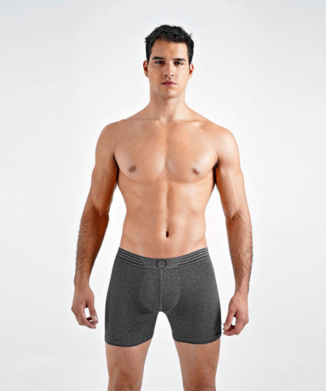 Padded Boxer Brief + Smart Package Cup Heather-Charcoal