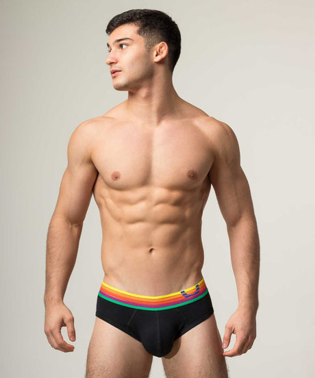 RAINBOW RUSH Padded Brief Black