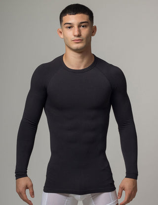 Seamless Compression Long Sleeve Shirt Black